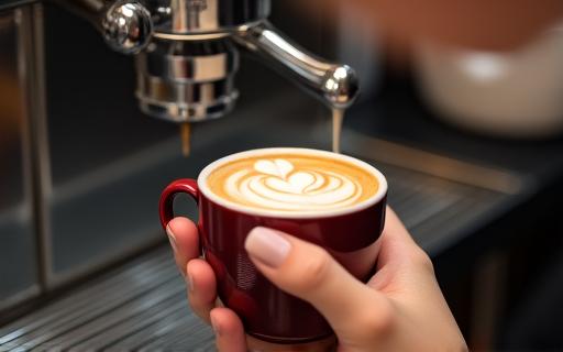 A person practicing latte art